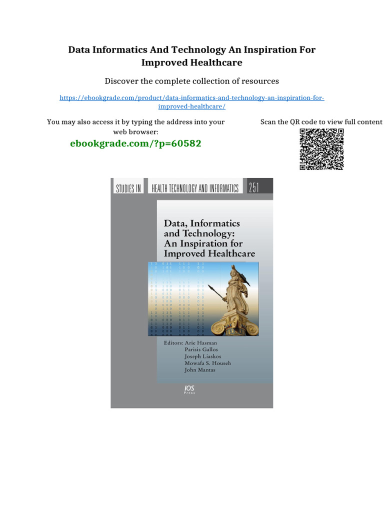 Data Informatics and Technology An Inspiration For Improved Healthcare ...