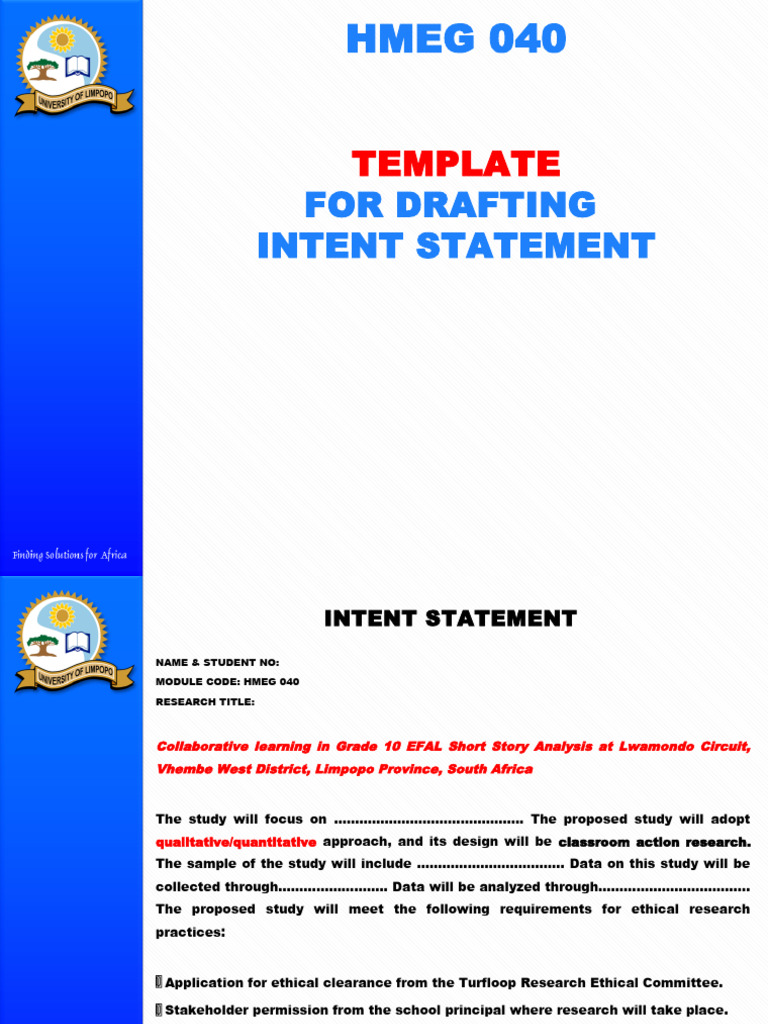 Hmeg 040 Intent Statement Template | PDF