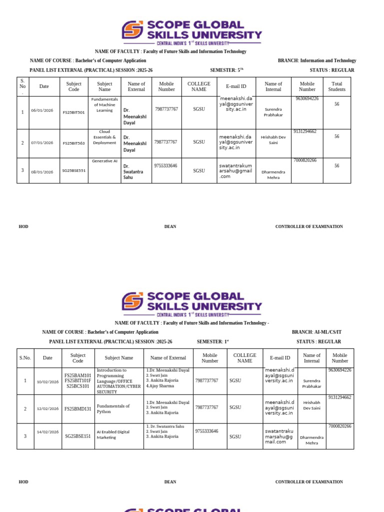 Format For External Practical Panel | PDF | Science | Computing