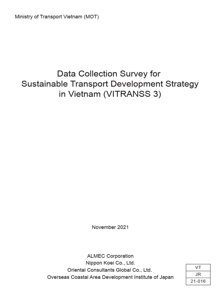 Data Collection Survey For Sustainable Transport Development Strategy ...