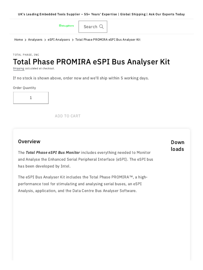 Total Phase PROMIRA ESPI Bus Analyser Kit (TP601100) - Debug Store ...