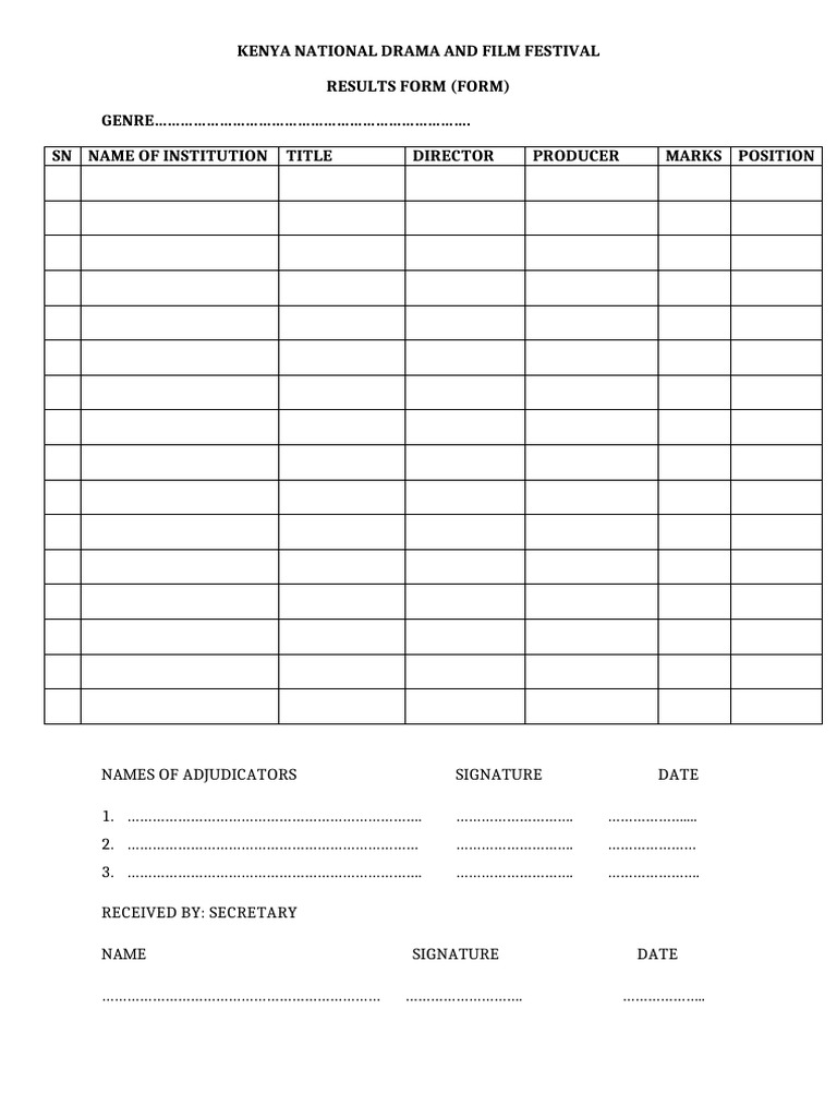 Results Form | PDF