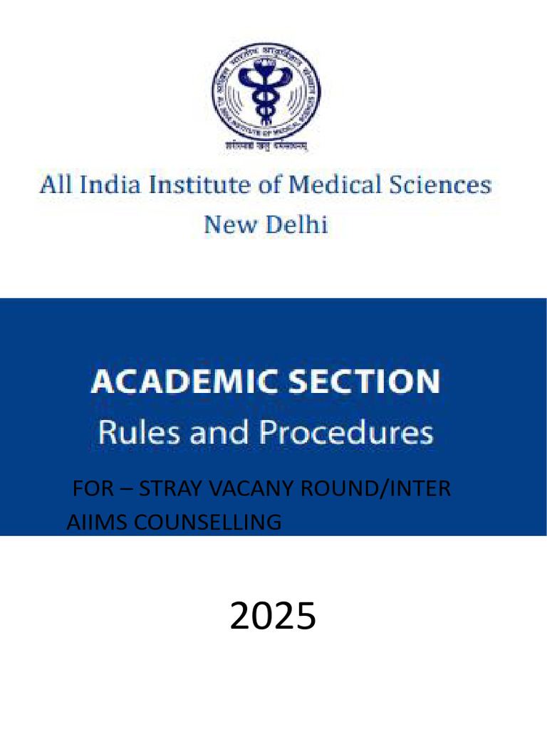 Admission Procedures and Rules For Arunoday Naruka at AIIMS DELHI | PDF ...