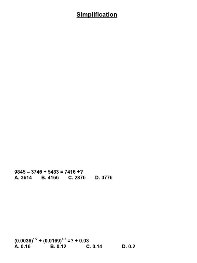Simplification Exercise | PDF