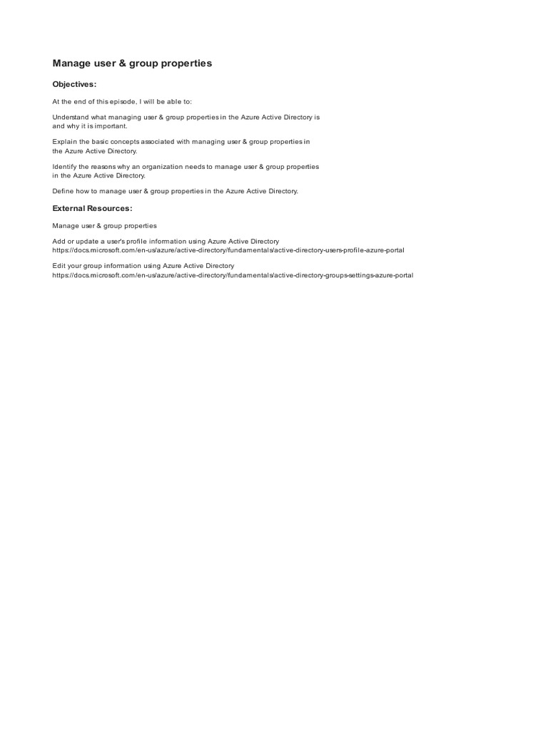 1 - 5 - Manage User & Group Properties | PDF