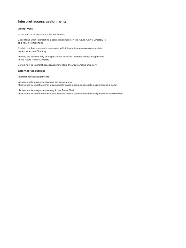 2 - 2 - Interpret Access Assignments | PDF