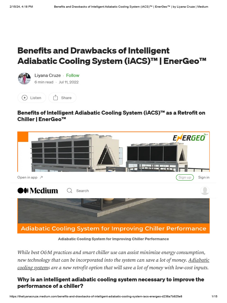 Benefits and Drawbacks of Intelligent Adiabatic Cooling System (iACS ...