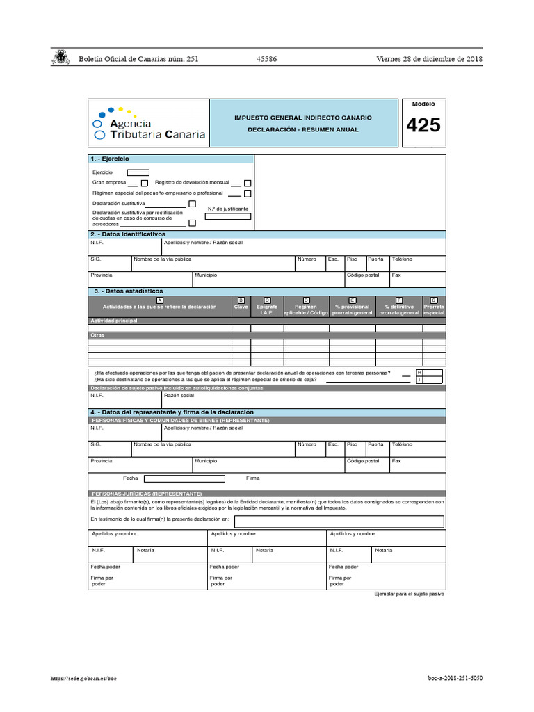 Modelo 425 | PDF | Impuestos