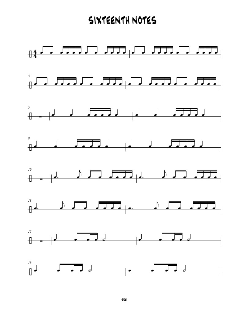 Sixteenth Notes | PDF