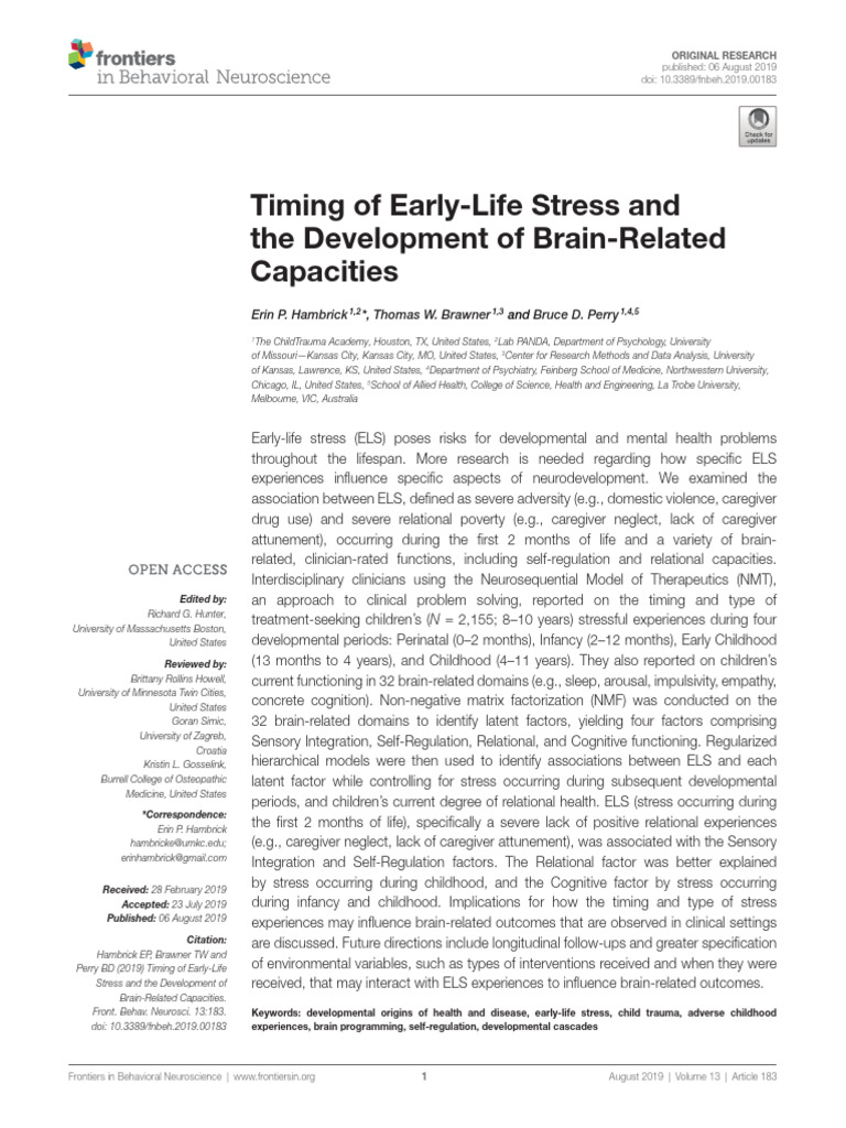 3-Timing of Early-Life Stress and The Development of Brain-Related ...