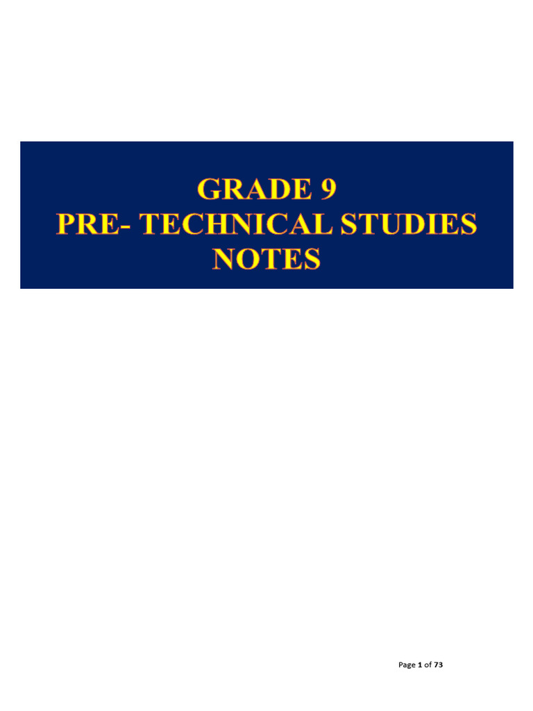 Grade 9 Pretechnical Studies | PDF | Waste | Wood