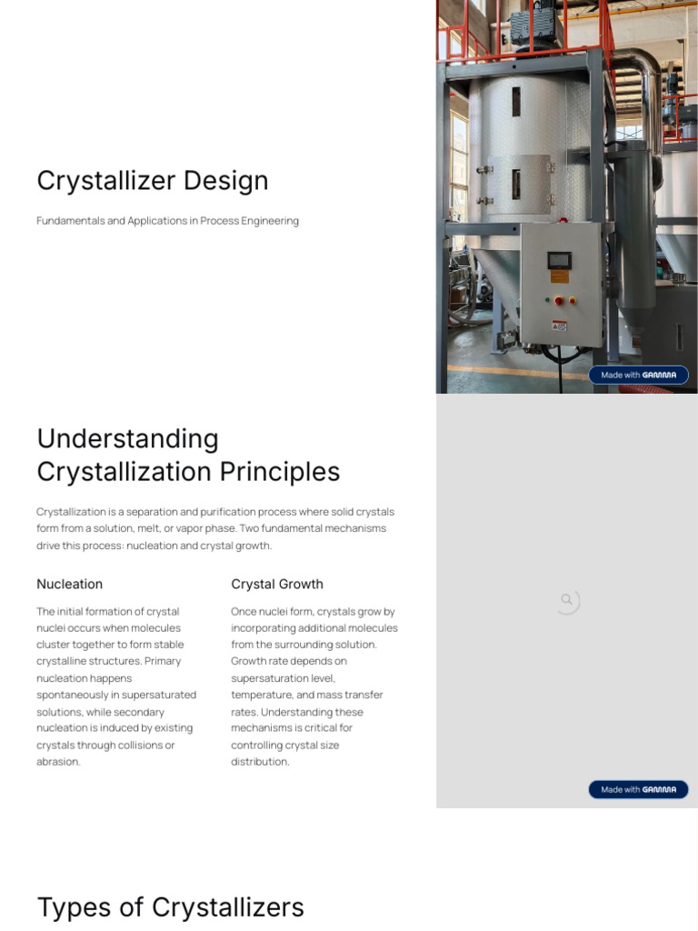 Crystallizer Design | PDF | Crystallization | Nucleation