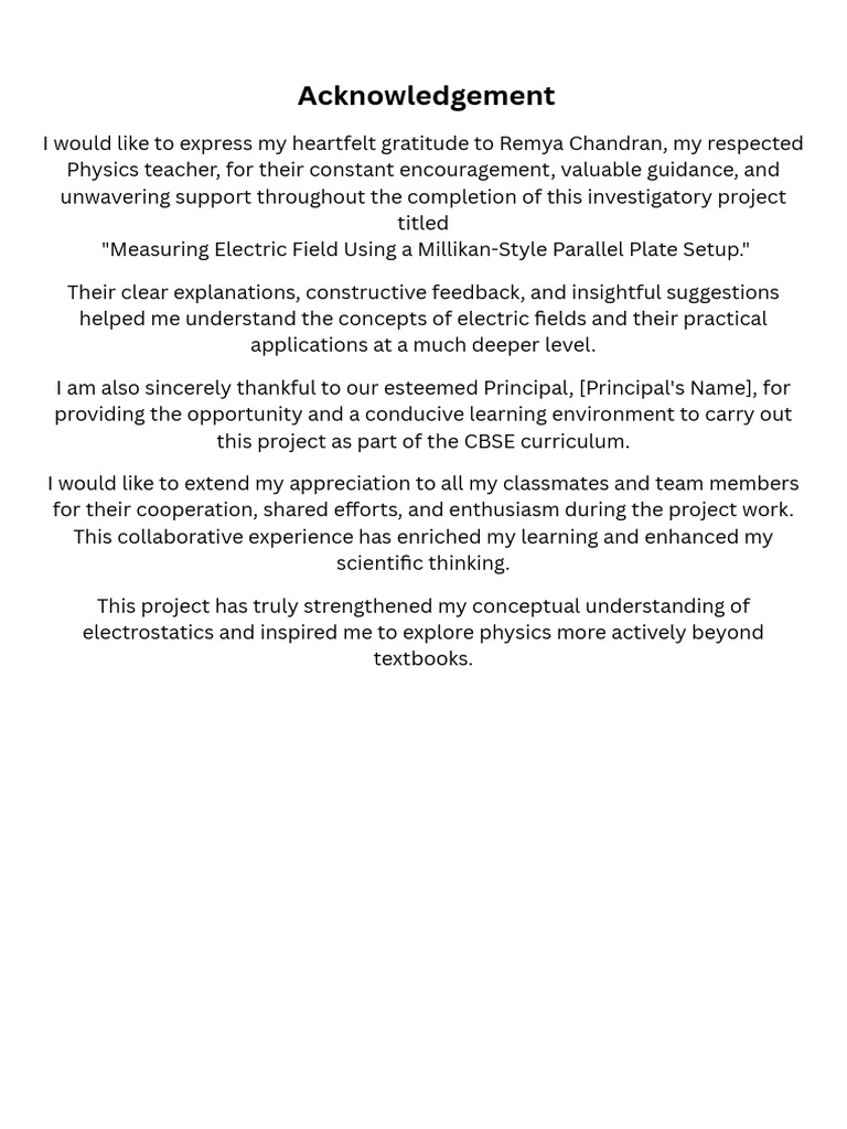 Sure Heres Your Expanded and Polished Acknowledgement Section With ...