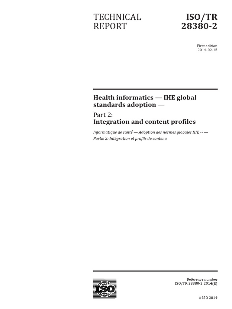 Iso TR 28380-2-2014 | PDF