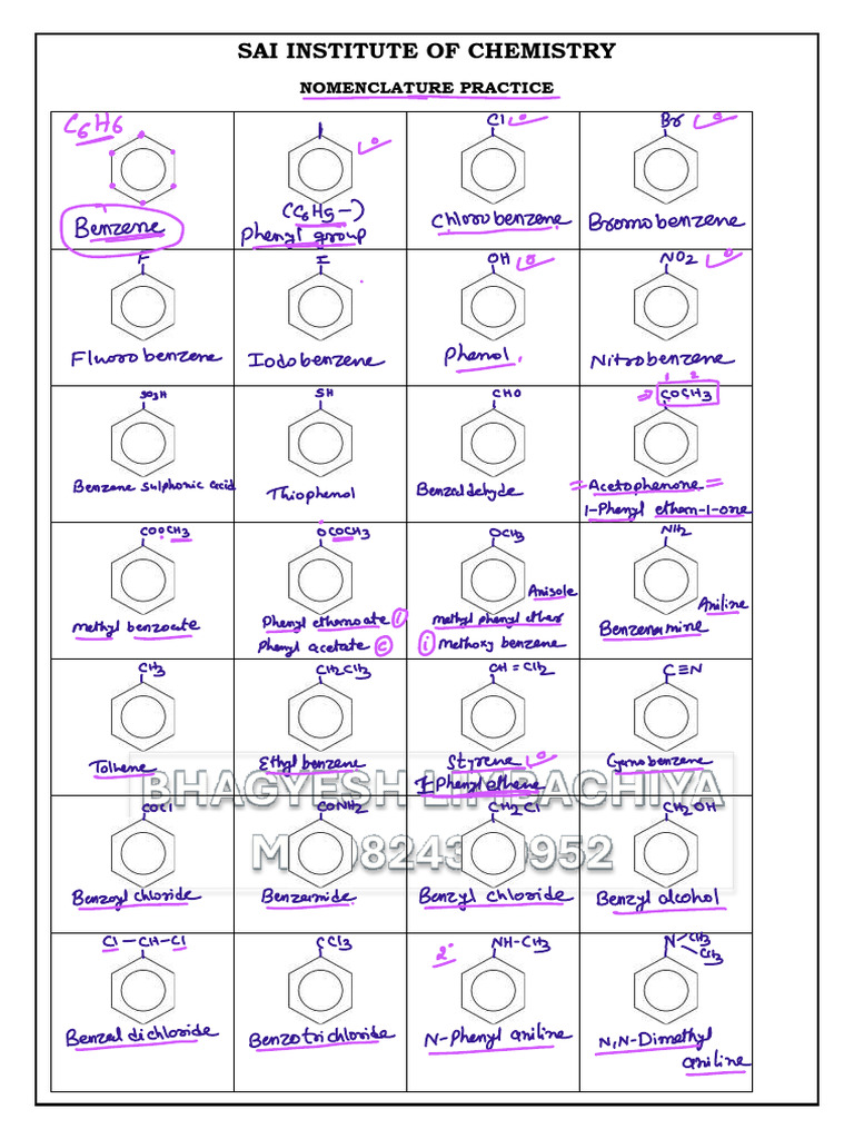 Benzene Nomenclature Format | PDF