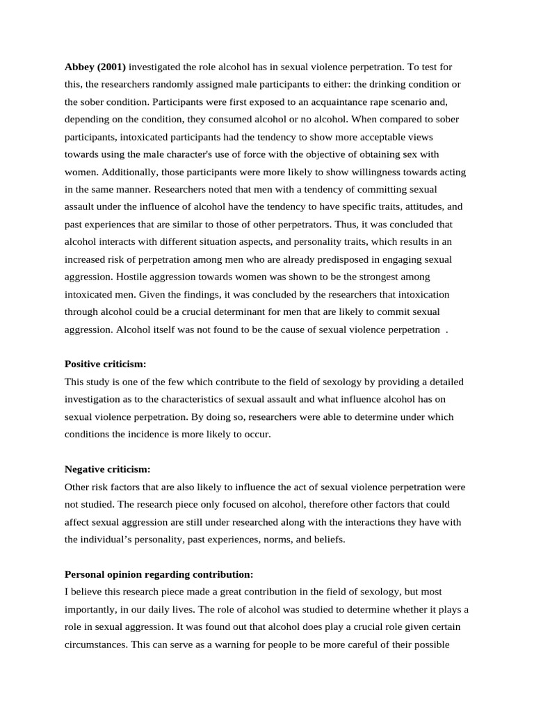 Research Assignment 2 | PDF | Aggression | Violence