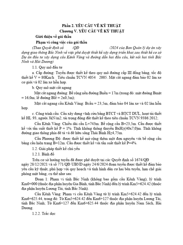 Chuong v. Yeu Cau Ve Ky Thuat | PDF
