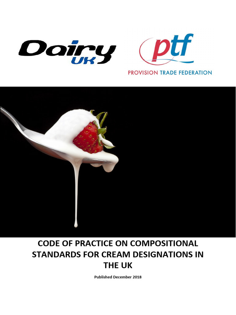 Compositional Standards Cream Dairy UK 2018 | PDF | Cream | Dairy