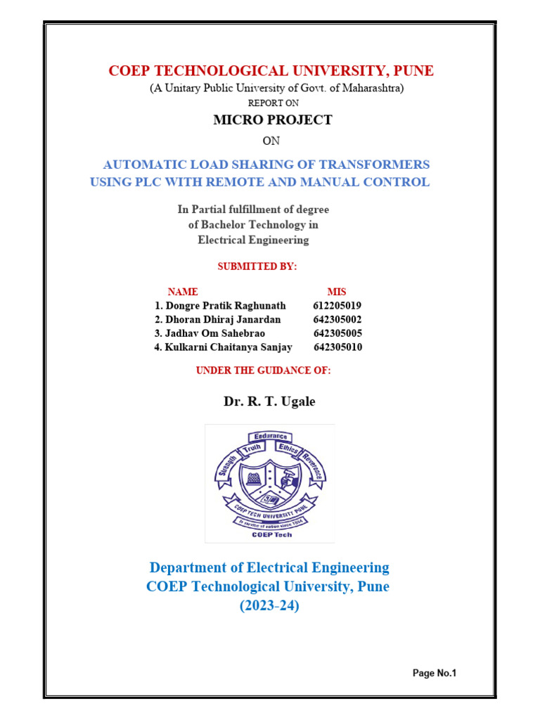 Mechanical Final Year Microproject Report | PDF | Programmable Logic ...