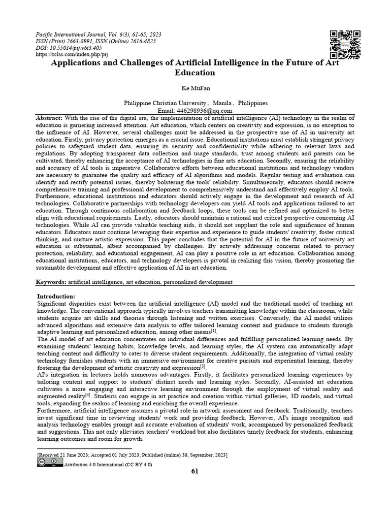 405 Applications and Challenges of Artificial Intelligence in The ...