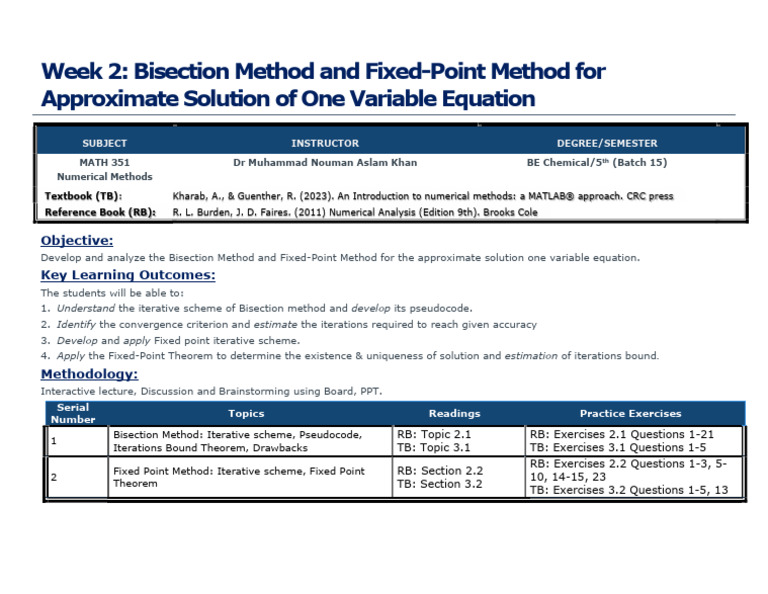 BM & FP Method | PDF