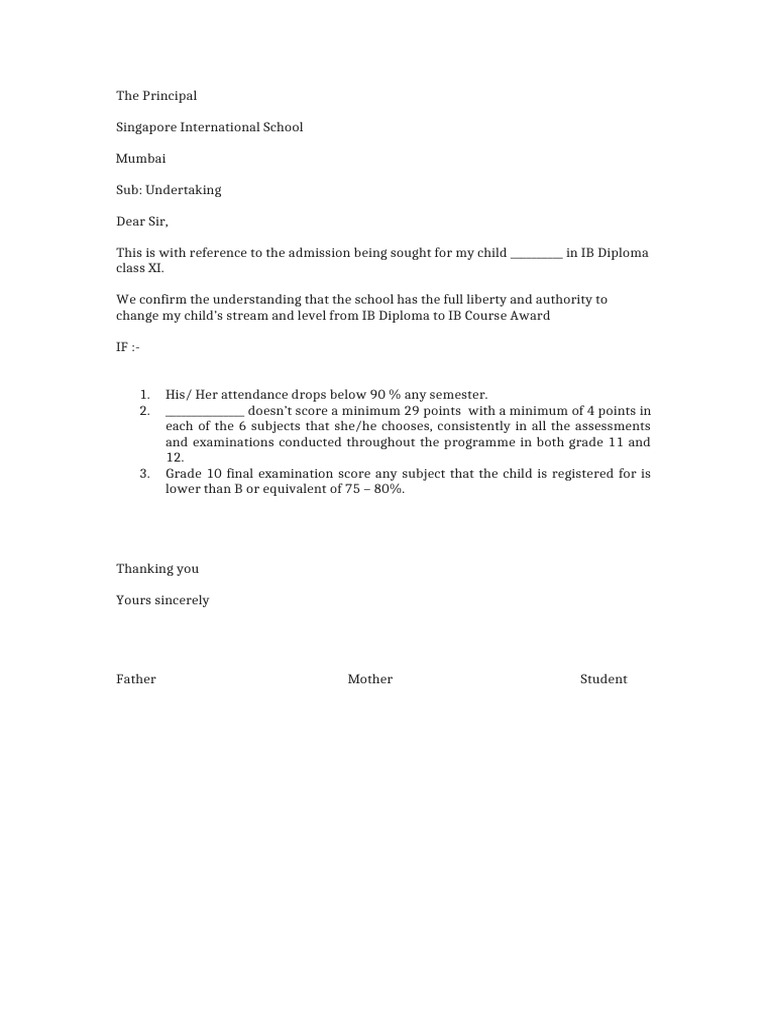 Undertaking For IB - 2 | PDF