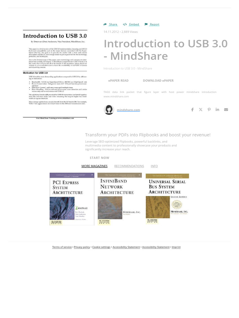 Introduction To USB 3.0 - MindShare | PDF