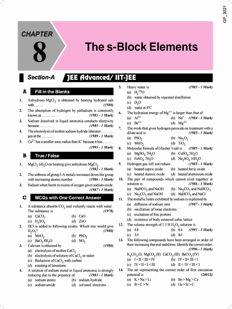 The S Block Element | PDF