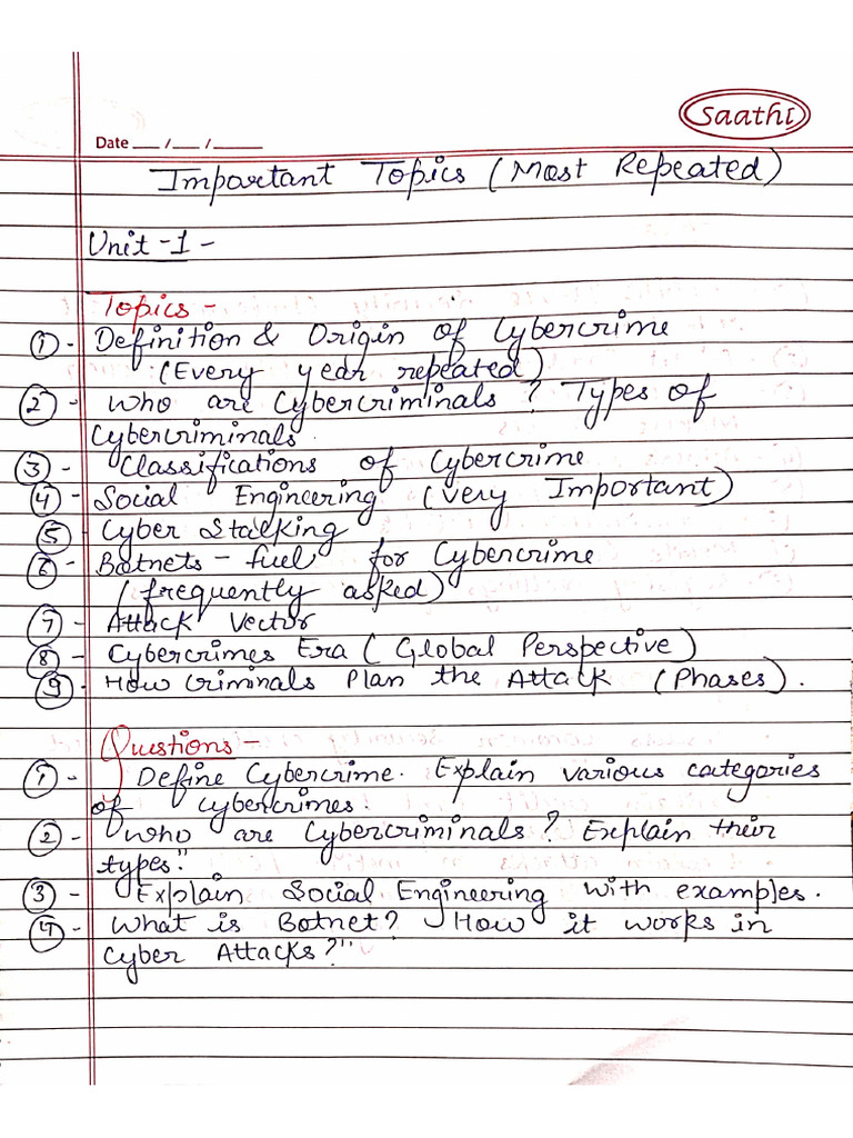 CS (Important Topics & Questions) | PDF