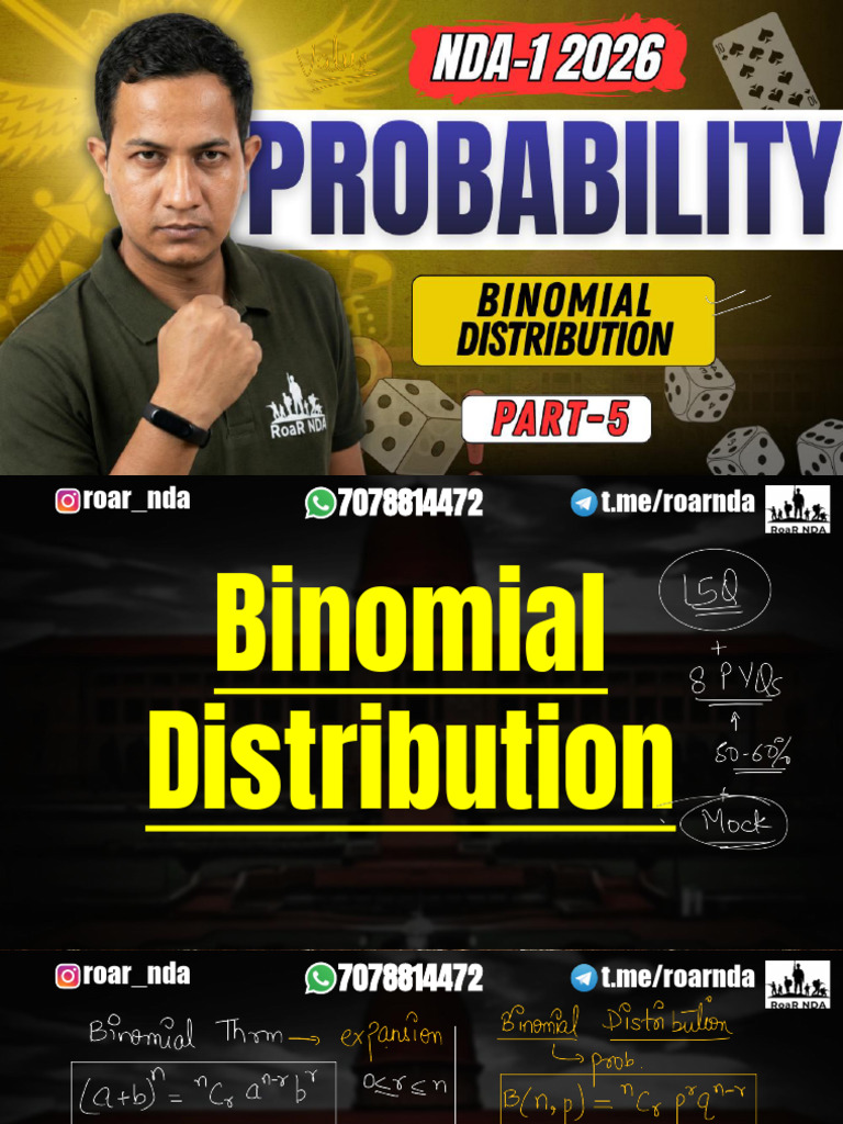 Probability Part 5 Binomial Distribution | PDF
