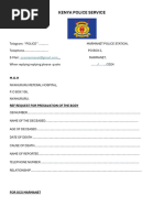 Kenya Police P52 Form Template | PDF
