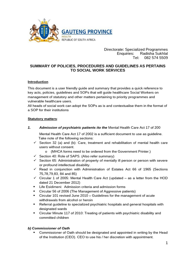 Summary and QK Reference of Policies, Glines and Sops March 2019 | PDF ...