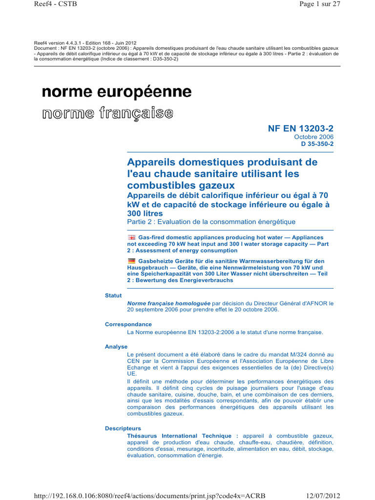 NF en 13203-2 | PDF