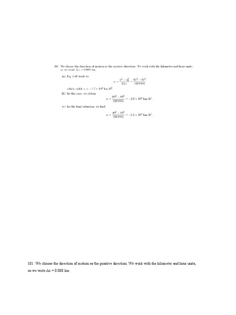 Acceleration Calculations in Motion | PDF