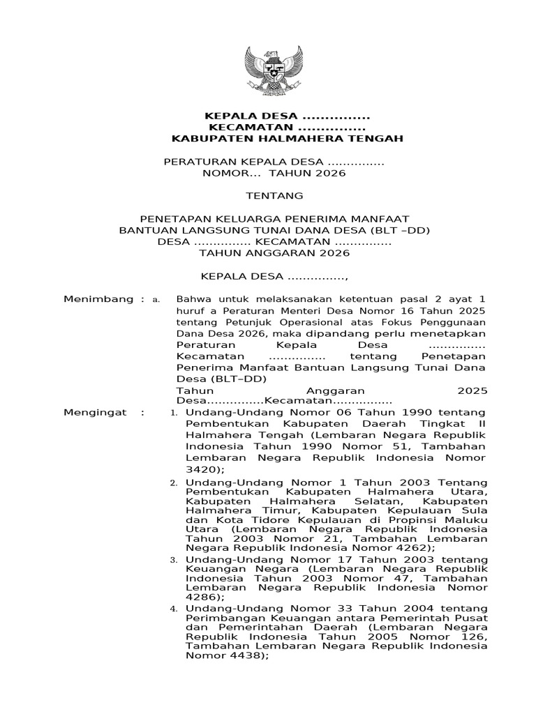 Format Perkades BLT DD 2026 | PDF