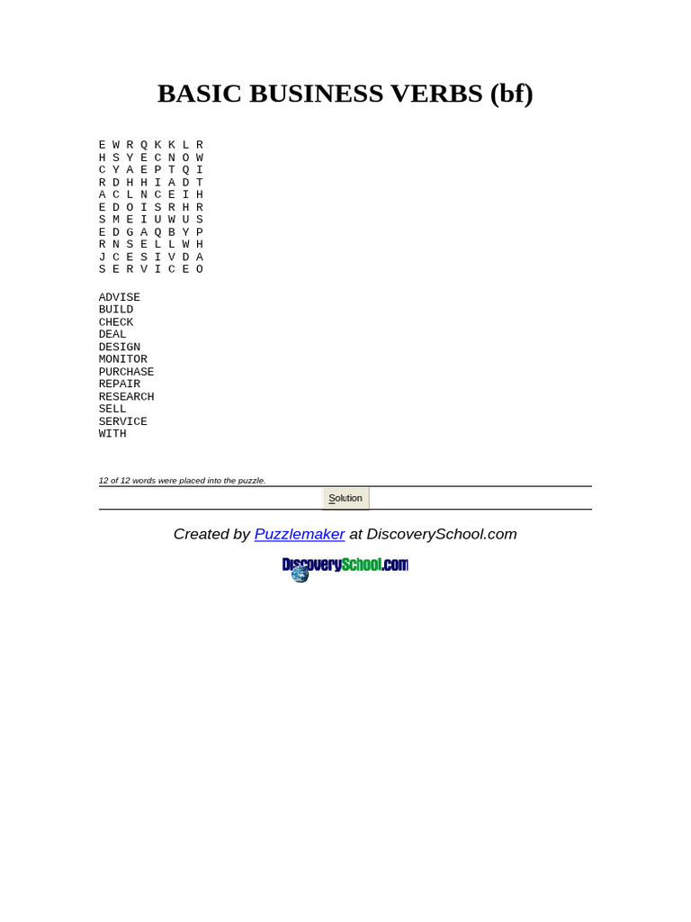Basic Business Verbs | PDF | Verb | Linguistics