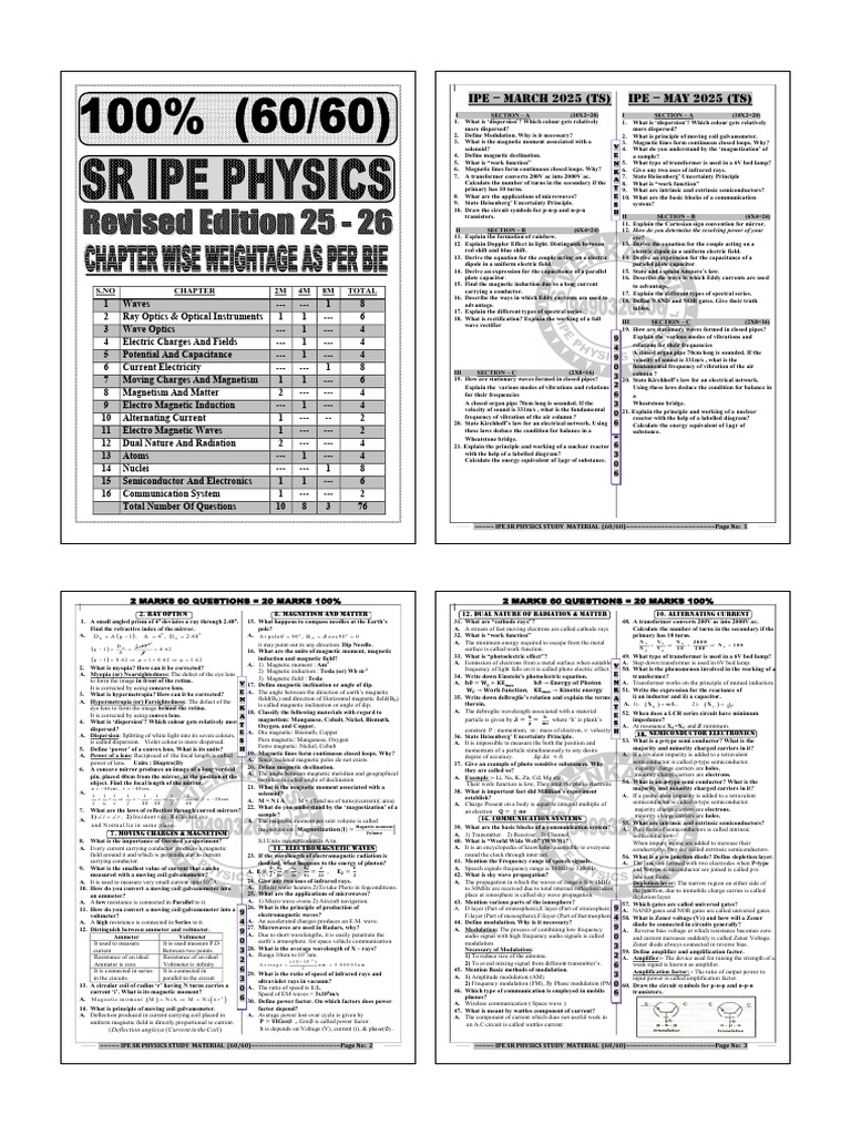 SR Ipe Physics 100% (60 Marks) PDF - 260222 - 154201 | PDF | Amplifier ...