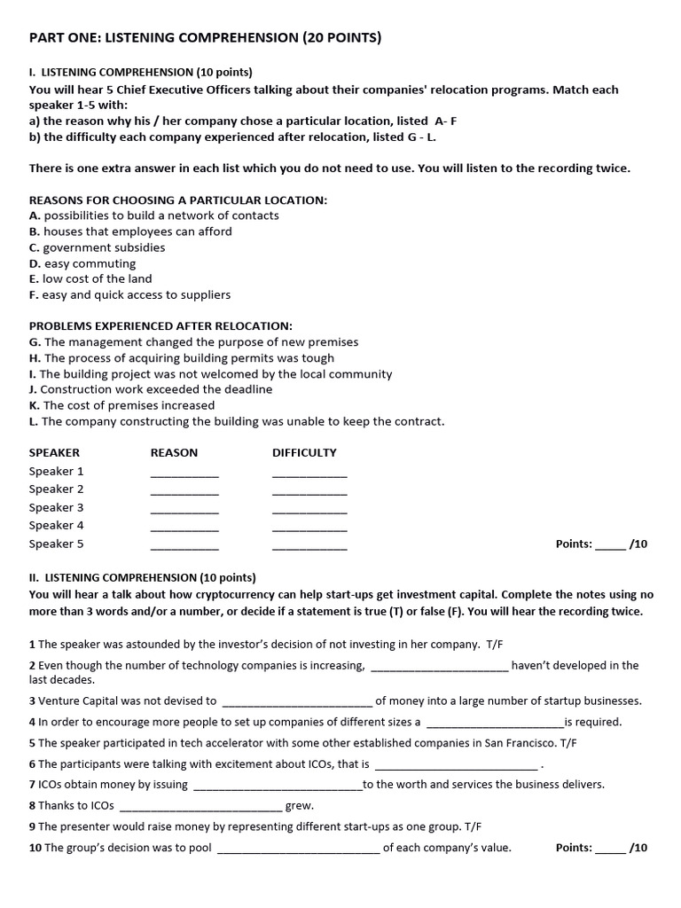 EXAM PAPER - Business English C1 | PDF | Economies | Business
