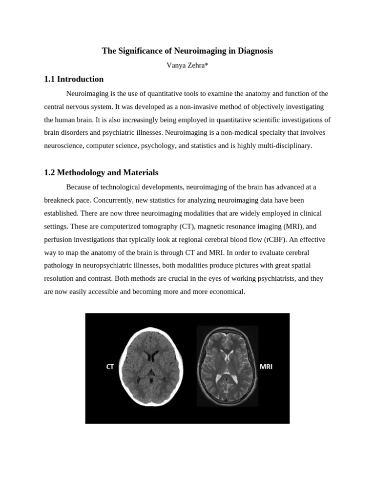 The Significance of Neuroimaging in Diagnosis | PDF | Neuroimaging ...