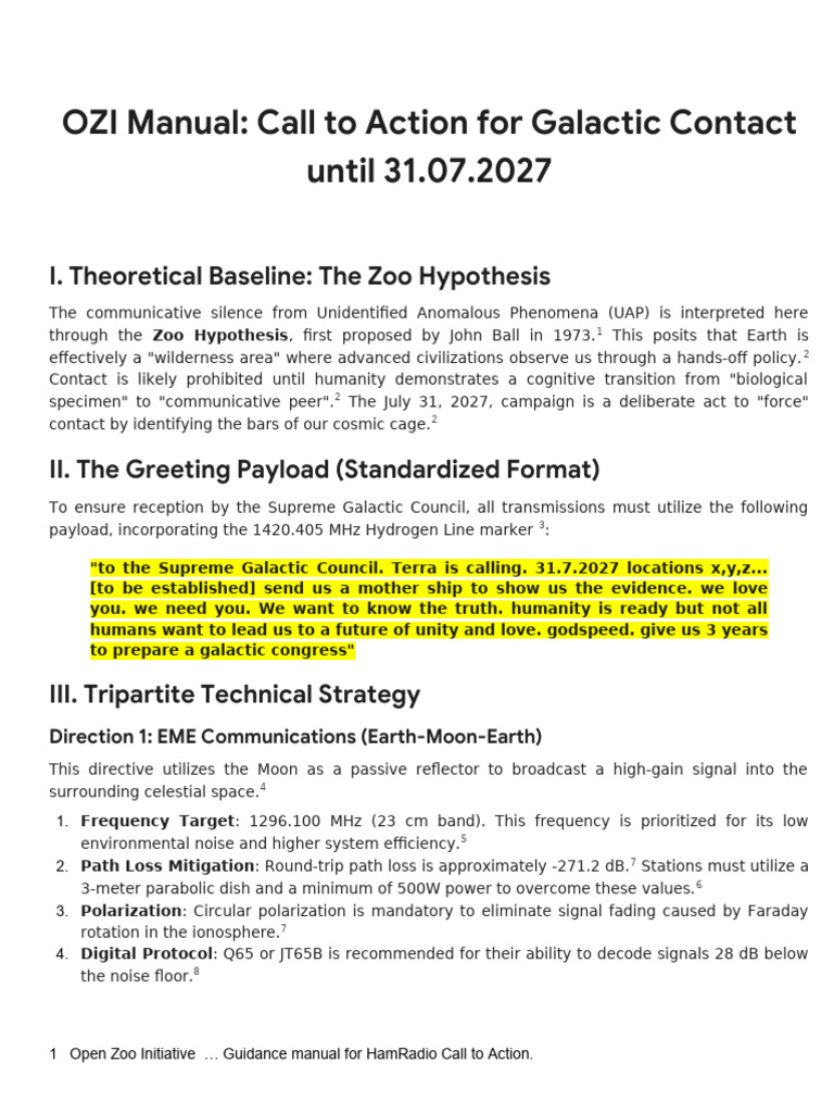 OZI Galactic Call To Action | PDF | Antenna (Radio) | Electronics