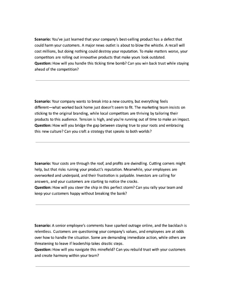 Scenarios | PDF