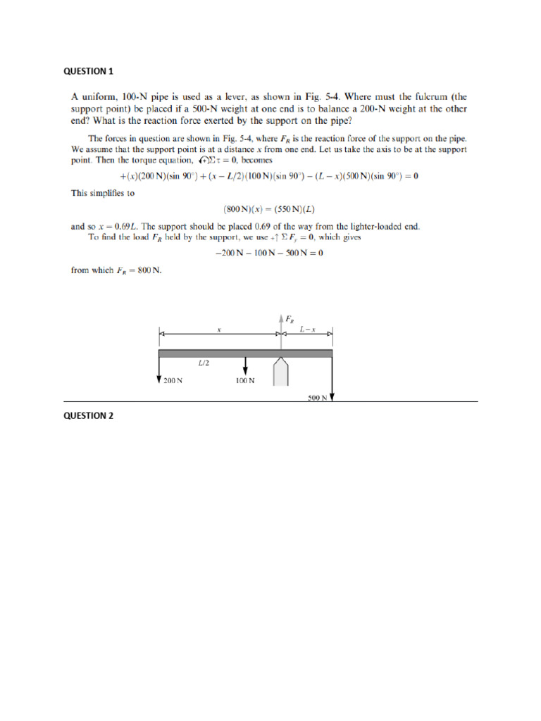 Torque Questions | PDF