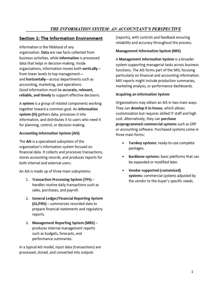 Accounting Information System Chap 1-3 | PDF | Internal Control ...