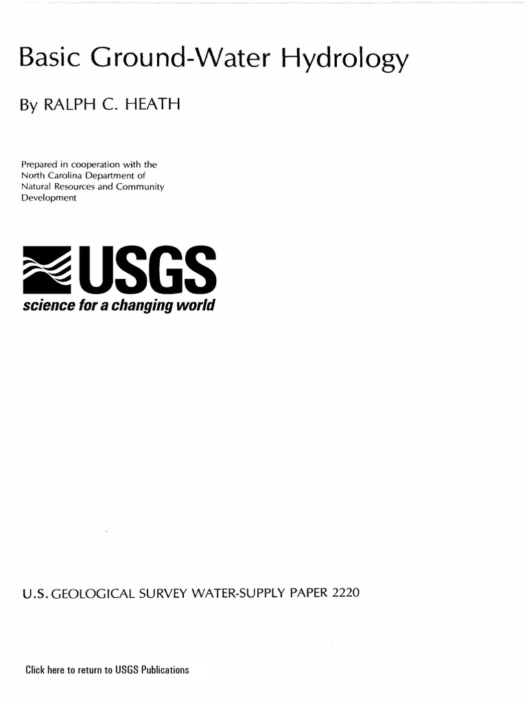 Basic Ground-Water Hydrology by Ralph C. Heath (USGS) | PDF | Aquifer ...