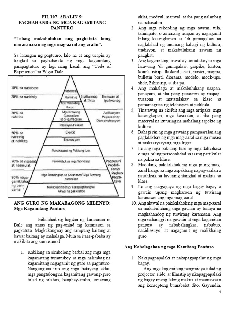 Fil 107 Aralin 5 | PDF