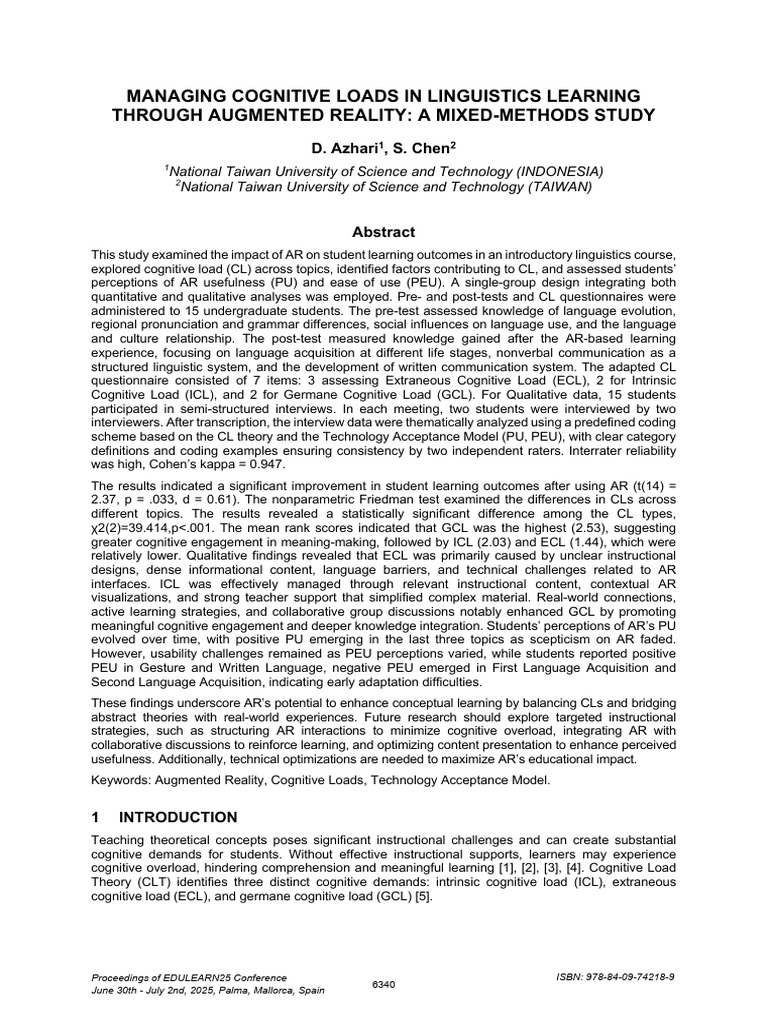 Managing Cognitive Load in Linguistics Course | PDF | Cognition | Usability