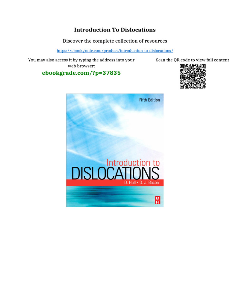 Introduction To Dislocations Digital Download | PDF | Discourse ...
