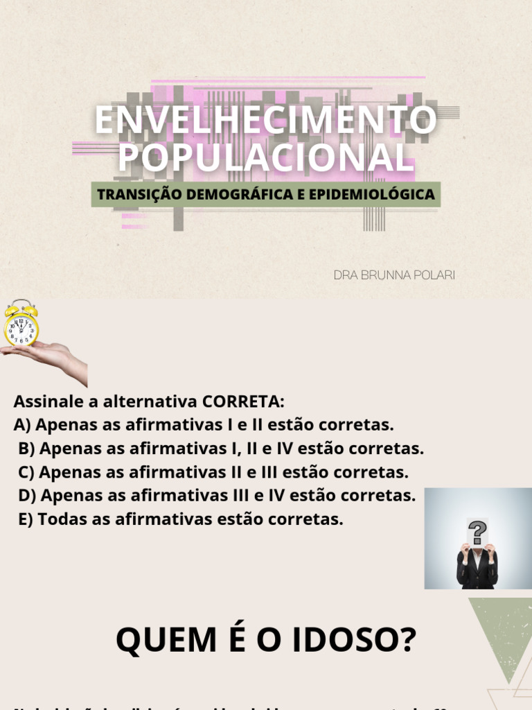 Envelhecimento Populacional | PDF | Envelhecimento | Terceira idade