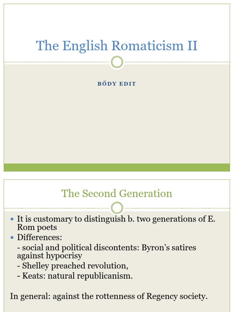 Romanticism 2 | PDF | John Keats | William Wordsworth