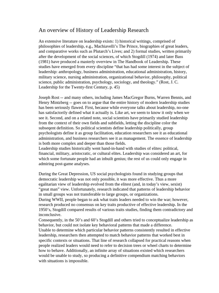 An Overview of Leadership | PDF | Leadership | Social Sciences